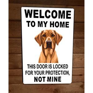 Door is Locked for Your Protection Rhodesian Ridgeback Dog 8x12 Wall Animal Sign